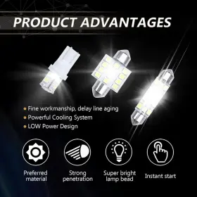 ZA143 ZKFAR Luces Led Para Interior Carro Coche Luz Del Placa #3