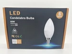 6pack E12 Led Candelabra Chandelier Light Bulb, 5000k, 4.5w(40w), B11, 300lm. Fixed Price $15.00.