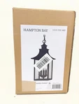 Hampton Bay Edgehill 19.13 In. 3-light Black Outdoor Pendant Clear Seeded Glass. Fixed Price $54.99.