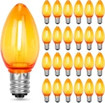 25 Pack C7 Orange Led Replacement Bulbs, Christmas Clear. Fixed Price $16.46.