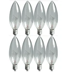 8 Ge 60w Decorative B Type Multi Use Candelabra Base 540 Lumen Crystal Clear 8pk. Fixed Price $15.22.