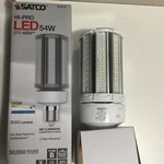 Satco S13123 Led Hid Replacement 54w 277-480v Mogul Screw Ex39 5000k Minor Use. Fixed Price $59.00.