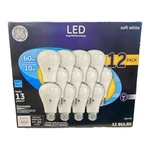 Ge Led Light Bulb Soft White 10 Watt(60 Watt Replacement) A19 Dimmable 12-pack. Fixed Price $17.99.