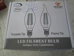 Opalray Dimmable Led Bulb Antique Style Candelabra Flame Tip, Pack Of 3, E26. Fixed Price $5.99.