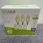 Sigalux Candelebra Bulb Clear 3 Watt Led B10/e12 Base Dimmable 6-pack New. Fixed Price $6.10.