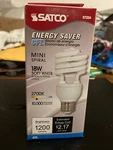 Satco S7224 18w Cfl Soft White Mini Spiral Bulb 1200 Lumens Lot Of 3. Fixed Price $15.00.