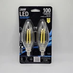Feit 100 Watt Replacement Led High Lumen Chandelier 5000k Dimmable Daylight 2 Pk. Fixed Price $14.88.