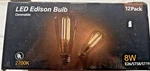 Tjoy 8w Led Vintage Edison Light Bulbs Dimmable E26 St58 St19 12-pk. Fixed Price $29.99.