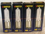 4 Pk Satco S13159 Clear Jd Dc Type 75w 120v Bay Base Bayonet 2900k Ba15d. Fixed Price $23.75.