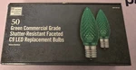 Home Accents Holiday 50pk Green Commercial C9 Shatter-resistant Bulbs 1009464613. Fixed Price $28.00.