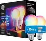 Ge Dynamic Effects A19 Led Smart Light Bulbs, Bluetooth And Wifi Color Changing. Fixed Price $60.78.