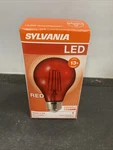 Sylvania Ultra Led Colored Glass Light Bulb A19 Red 15 000 Hours Dimmable. Fixed Price $8.09.