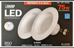 Feit 2pack, 5-6" Led Dimmable Downlight, 75w, Soft White (27k) (part # 1136343). Fixed Price $23.99.