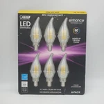 6 Feit Electric Led Dimmable Clear Chandelier E12 Bulbs 3.3 W 90 Cri. Fixed Price $16.40.
