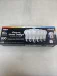 Feit Classic Glass Design 60w Selectable Color Light Bulbs -6 Pack Ob. Fixed Price $9.02.