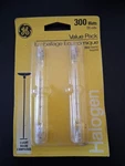 2pk Ge 27447 300 Watts 120 Volt Double Ended Light Bulbs Lamp 2000 Hours Type T. Fixed Price $9.95.
