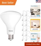 Sunco 12 Pack Br30 Light Bulbs Led, Recessed Can Bulbs, Indoor Flood Bu.... Fixed Price $49.49.