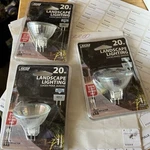 3- Feit Electric 20 Watt Gu5.3 12 Volt Halogen Landscape Flood Light. Fixed Price $8.00.
