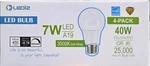 Ledi2 A19 7w=40w Equivalent Led Light Bulbs 3000k Soft White 450 Lumens. Fixed Price $19.99.