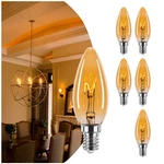 Brighfivey Amber 6 Count (pack Of 1), Candle 2w=25w 2000k Soft Yellow. Fixed Price $36.99.