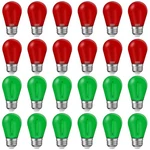 Pjpsaa 24pk Christmas S14 Led String Light Bulbs E26 Waterproof Red/green. Fixed Price $37.48.