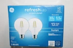 Ge Refresh 60w Replacement Led Hd Bulbs G25 Medium Base Daylight Dimmable 2-pack. Fixed Price $6.95.
