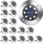 Solar Ground Lights Outdoor, 16 Pack 8 Led Disk Waterproof Garden I. Fixed Price $41.72.