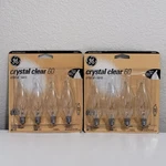 Vintage Ge Crystal Clear 60w Ca Dimmable Light Replacements Bulbs 91810 Set Of 2. Fixed Price $39.99.