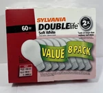 8 Pack Sylvania 60w Soft White Double Life Light Bulbs A19 New - Fast Shipping!. Fixed Price $44.98.