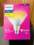 Philips Yellow Led Party Light Bulb 13.5w Par38 Outdoor Dimmable Bug Nib New. Fixed Price $17.99.