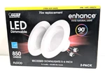 Feit Electric Recessed Downlight 5-6" 75w Dimmable 2700k Soft White 2-pk. Fixed Price $9.99.