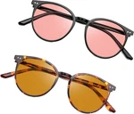2 Pack Indoor Fluorescent-41 Pink & Outdoor Fluorescent-60 Brown Round Tinted Bl. Fixed Price $61.79.