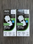 Lot 2 Qty Halco Cfl23 27k Gu24 Base T2 100w/23w Bulb Lamps White 2700k. Fixed Price $8.99.