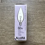 Allura A3684 Decorator Light Bulb 60w 130v Clear Candelabra Base Vtg Nos. Fixed Price $11.00.