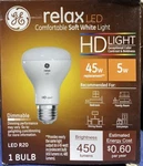Led Relax Hd Bulb R20 Soft White 450 Lumens 5-watt. Fixed Price $2.99.