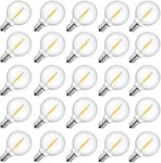 Brightown G40 Replacement Led Light Bulbs, 25 Pack Clear Globe Bulb Fits E12 C7. Fixed Price $28.95.