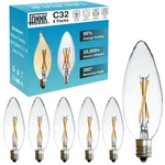 Fannis 6-pk C32 2w E12 Led Edison Bulbs Warm White Vintage Clear Glass. Fixed Price $31.81.
