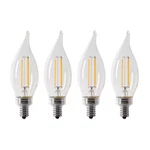 40-watt Equivalent Ba10 E12 Candelabra Dimmable Filament Cec Clear Chandelier Le. Fixed Price $17.07.