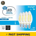 Great Value B10 Led 5w Daylight Candelabra Light Bulbs, Dimmable, 4 Pack. Fixed Price $29.99.