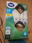 4 Pk Great Value Edison Led 60watt Clear Glass Dimmable Medium Base Bulbs. Fixed Price $11.95.