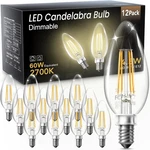 Tjoy Led Candelabra Bulbs Dimmable, 60w Equivalent Chandelier Light Bulb, E12. Fixed Price $28.99.
