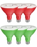 Goebleson 6-set Par38 Led Flood Lights, Red/green, 18w Dimmable E26 Base. Fixed Price $49.67.