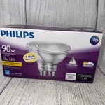 2 Pack Philips Indoor/outdoor Par38 Flood Light Replacement Bulbs 90w. Fixed Price $27.99.