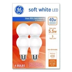 Ge Classic Led Sw Non-dim A19 Light Bulb, 5.5 W, Soft White, 4/pack. Fixed Price $23.21.