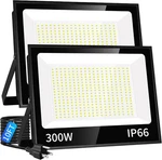 Isuerfy Led Flood Light 300w Outdoor Plug 2 Pack. Fixed Price $194.19.
