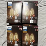 4 X Philips Vintage 25w Equivalent Amber B11 Medium Led Decorative Light Bulbs. Fixed Price $22.00.