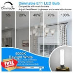 Megereet E11 Led Bulb, Dimmable 12w, Daylight White 6000k, 5 Pack. Fixed Price $46.99.