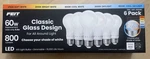 Feit 60w Led Light Bulbs - 6 Pack Adjustable White Dimmable A19. Fixed Price $22.99.