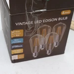 (4-pk) Yansun Led Edison Filament Light Bulb Warm White 2700k 60w Equivalent. Fixed Price $18.00.