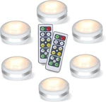 Starxing Puck Lights, Battery Operated Light With Remote Natural White/ White. Fixed Price $20.41.